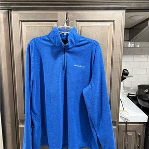 Eddie Bauer 1/4 zip fleece pullover, Blue, Size 2X, GUC